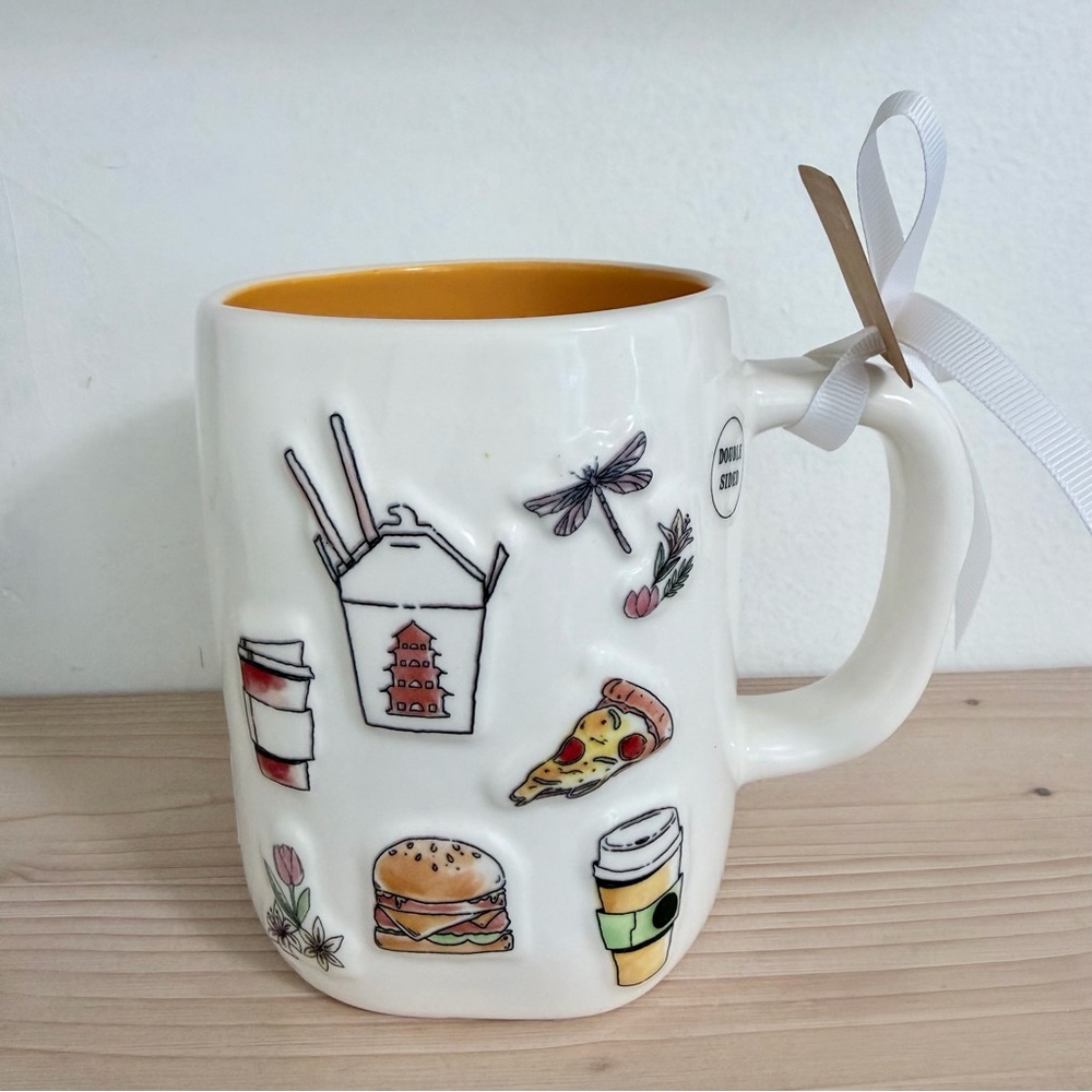 NWT Gilmore Girls Rae Dunn Stars Hollow Allover Icons ceramic mug. Lorelai Rory